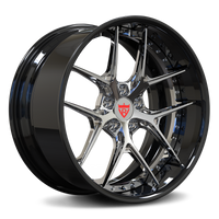 RVRN RV-DR08D Maserati wheels Y spoke deep dish rims chrome and black finish custom forged performance fitment design