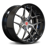 RVRN RV-DR08D Maserati wheels Y spoke deep dish rims chrome and black finish custom forged performance fitment design