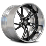 RVRN RV-DR12 Porsche Cayenne deep dish forged wheel featuring black and silver finish, custom forged fitment engineered for luxury SUV performance builds