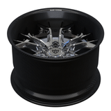 Face-up view of RVRN RV-DR16 CF carbon fiber multi-spoke deep dish forged wheel