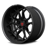 RVRN RV-DR16 CF real carbon fiber deep dish concave 2-piece forged wheel with matte black center for Lamborghini sports cars