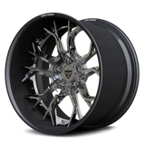 RVRN RV-DR16 CF real carbon fiber deep dish 2-piece forged wheel with chrome center