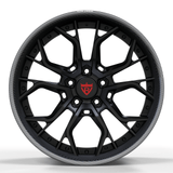 RVRN RV-DR16 CF real carbon fiber deep dish 2-piece forged wheel with matte black center for luxury sports cars