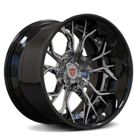 RVRN RV-DR16 chrome and black forged deep dish wheels with custom fitment capability and lightweight forged construction