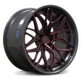 RV-DR19 custom BMW M3 rims in gray and purple finish with lightweight forged multi spoke wheel design