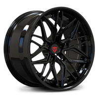 RV-DR19 custom dodge charger challenger rims in gloss black finish with lightweight forged multi spoke wheel design