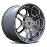 RVRN RV-DR28 custom forged 2-piece Dodge Dakota rims in gray and polish finish, premium 6 lug rims engineered for lightweight performance and custom truck fitment