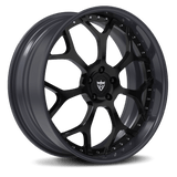 Chrysler 300S custom forged black Y spoke rims by RVRN Wheels RV-DR300 two piece performance setup