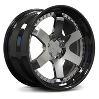 Black and Chrome RVRN forged 2-piece wheels – step lip design for luxury performance fitment.