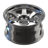 RVRN RV-DS01 6 spoke forged chrome wheels for Mazda RX-7 custom JDM performance wheels