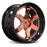 RVRN RV-DS01 black and rose gold forged step lip wheels for Subaru WRX STI