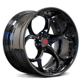 RVRN RV-DS016 black chrome Audi R8 deep dish wheels with custom forged two piece design and aggressive performance styling