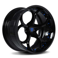 RVRN RV-DS016 black custom Audi R8 wheels with forged lightweight design and flush fitment performance setup