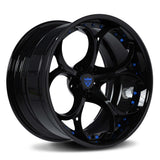 RVRN RV-DS016 black custom Audi R8 wheels with forged lightweight design and flush fitment performance setup