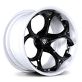 RVRN RV-DS016 deep dish forged wheels for Alfa Romeo Stelvio finished in black and white with custom performance fitment