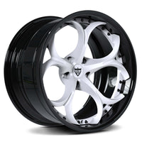 RVRN RV-DS016 black and white Tesla Model S custom rims with premium two piece forged wheel design