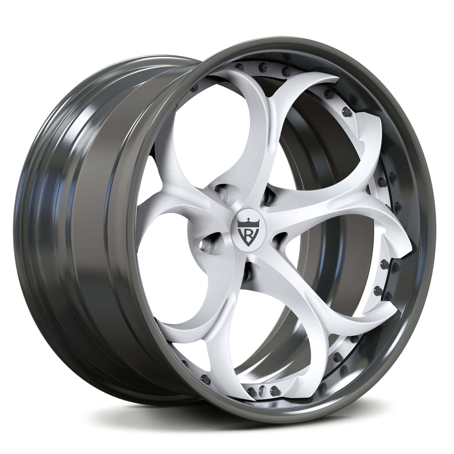 RVRN RV-DS016 custom Acura Integra Type S wheels featuring black and white forged finish and 18x9.5 size