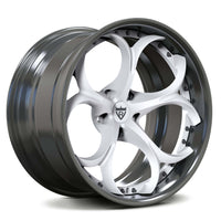 RVRN RV-DS016 custom Acura Integra Type S wheels featuring black and white forged finish and 18x9.5 size