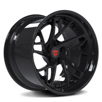 Cadillac performance build using RV-DS74 deep concave forged wheels with aggressive stance setup