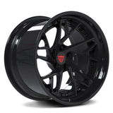 Cadillac performance build using RV-DS74 deep concave forged wheels with aggressive stance setup