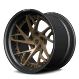 RV-DS74 CF carbon fiber forged wheel with matte bronze center for luxury sports cars