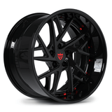 RVRN RV-DS74 2-piece forged directional deep dish wheels for Honda Civic Type R FL5 in black, built for aggressive JDM performance styling