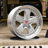 RVRN RV-DV70 deep dish forged chrome wheel for BMW 8 Series Gran Coupe, combining a custom 5 spoke design with lightweight construction