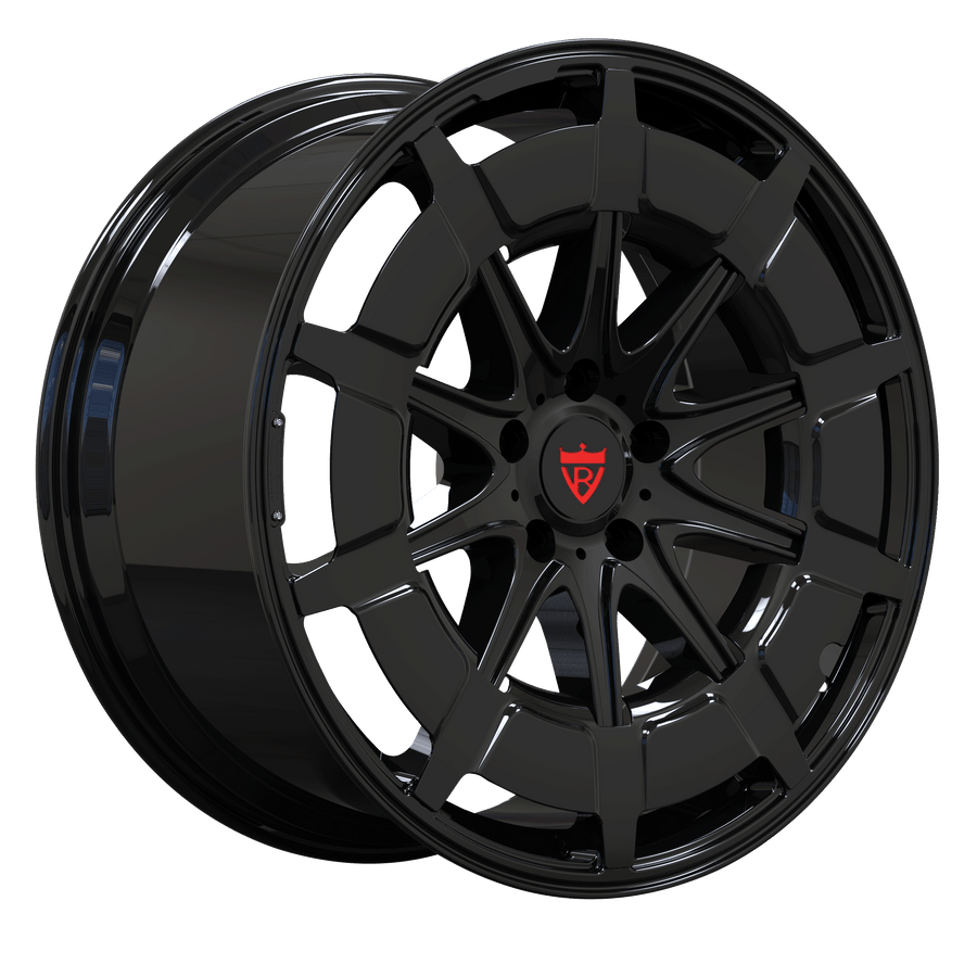 RVRN RV-MB01 BMW M4 forged multi spoke carbon fiber wheels in black with carbon fiber finish, lightweight custom performance wheel solution