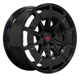 RVRN RV-MB01 BMW M4 forged multi spoke carbon fiber wheels in black with carbon fiber finish, lightweight custom performance wheel solution