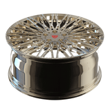 RVRN RV-MC22 Y Spoke forged wheel for McLaren 720S in Polish Frozen Gold, showcasing precision-machined details and performance-oriented styling