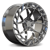 Audi R8 custom forged chrome concave wheels by RVRN Wheels with deep concavity and lightweight forged performance wheel engineering