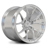 Polished RVRN RV-MC24 forged monoblock wheel featuring modern Y spoke styling and deep concavity for custom Corvette builds