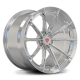 Close-up detail of RVRN RV-MC29 Corvette C8 chrome concave forged wheel highlighting precision machining and deep concavity
