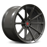 RV-MC29 custom forged multi spoke wheels gloss black and gunmetal gray Porsche performance wheels
