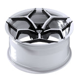 RV-MC491 Corvette forged wheel black and white finish with aggressive 5-spoke styling