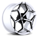 RV-MC491 custom forged Corvette wheel black and white finish transparent background