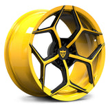 RV-MC491 forged Corvette wheel competition yellow and black finish custom performance style