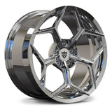 RVRN RV-MC491 chrome Y spoke wheels for Volkswagen GTI and Golf R inspired applications, custom forged wheel with modern performance styling