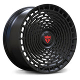 Close-up of RVRN RV-MD02 Lamborghini Huracan forged full face wheels in Matte Black