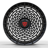 Multi-angle view of RVRN RV-MD02 Lamborghini Huracan custom forged full face wheels Matte Black