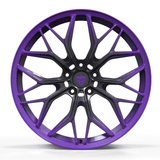 RVRN RV-MD04 monoblock forged wheel featuring purple and black finish for custom Dodge Durango setup