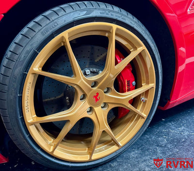 Champagne gold Y-spoke forged wheel RV-MF02 designed for exotic Lamborghini builds