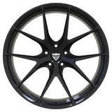 RV-MF11 monoblock wheel in gloss black with machined outer rim, front view