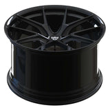 RV-MF11 lightweight Y-spoke forged wheel in gloss black, rear barrel view