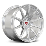 RVRN RV-MF16 Ferrari multi spoke concave forged wheels in brushed aluminum finish, custom lightweight performance design
