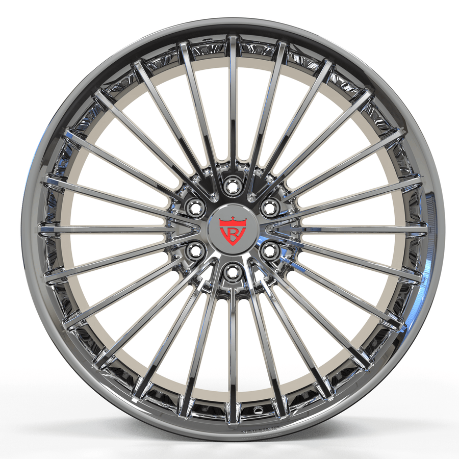 custom GMC Yukon chrome rims RV-MG02 forged monoblock multi spoke all chrome finish