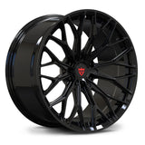 RVRN RV-MG03 gloss black 6-lug concave forged wheel with a split Y-spoke face for GMC Sierra 1500 builds
