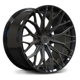 RVRN RV-MG03 gloss black and gunmetal gray 6-lug forged wheel with a concave split Y-spoke face for GMC Sierra 1500 applications