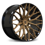 RVRN RV-MG03 forged wheel with a gloss bronze face and gloss black barrel for a custom GMC Sierra 1500 build