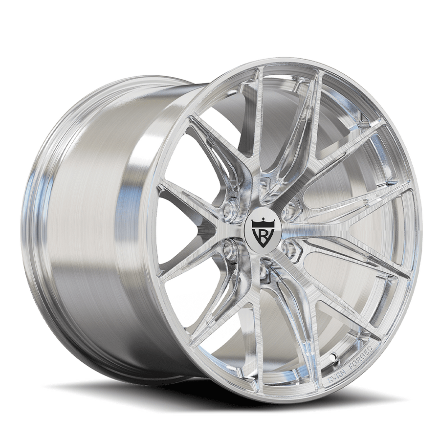 Custom forged monoblock wheel RV-MH051, 6 lug, chrome finish for Dodge Viper, aerospace-grade 6061-T6 aluminum alloy.